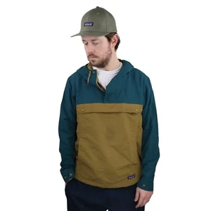 Patagonia Isthmus Anorak Rain Coat Pullover Hoody Jacket Coat Mens Medium Green - Picture 1 of 10