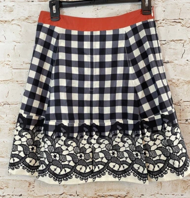 Plenty Tracy Reese Falda Mujer Talla 0 Aline Contraste Cintura Caja Plisado Mezcla Seda Foto 1 de 4