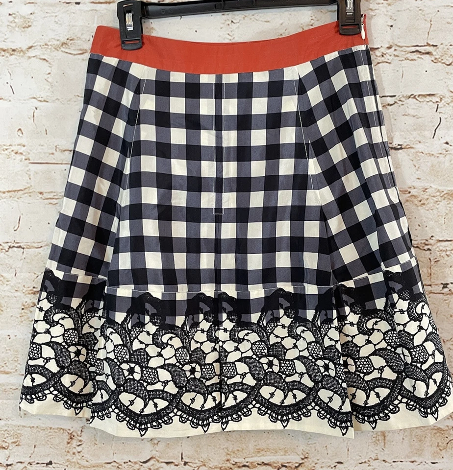 Plenty Tracy Reese Falda Mujer Talla 0 Aline Contraste Cintura Caja Plisado Mezcla Seda Foto 1 de 4