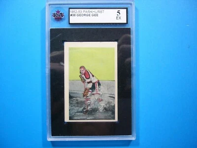 1952/53 PARKHURST NHL HOCKEY CARD #36 GEORGE GEE KSA 5 EX SHARP 52/53 PARKIE GL - Image 1 of 2