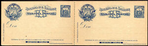 2150 EL SALVADOR 1895 PS STATIONERY POSTAL CARD UNUSED WITH REPLY #5