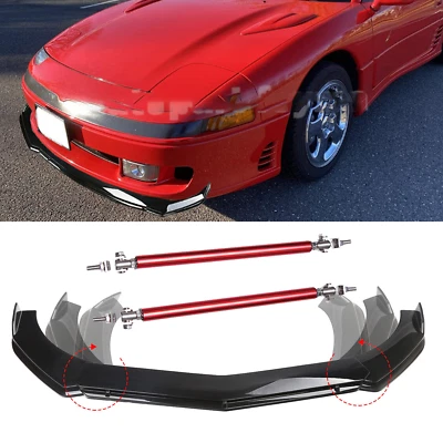 For Mitsubishi 3000GT Front Bumper Lips Splitter Spoiler Body Kit Glossy F Foto 1 de 4