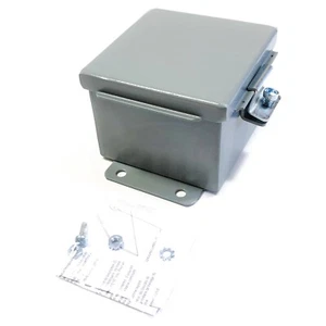 B040403CH Hubbell 4x4x3" N12 JIC Continuous Hinge Carbon Steel Gray Box - Picture 1 of 6