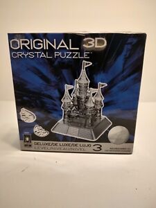 Bepuzzled Original 3D Crystal Puzzle Deluxe - Castle, Clear New sealed.