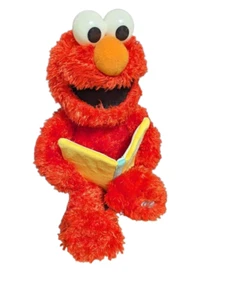 Talking Elmo Stuffed Toy Reading a Book - Plush Doll with Movement and Sound - Picture 1 of 4
