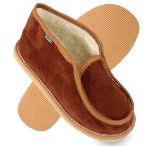 Zapatillas de casa cuero mocasín mujer hombre lana de oveja talla 35-47 filsko Visby - Imagen 1 de 9