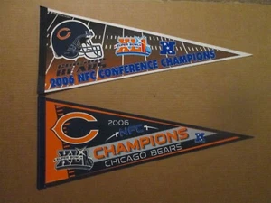 NFL Chicago Bears Circa 2006 NFC Champions Lot of 2 Different Football Pennants - Picture 1 of 1
