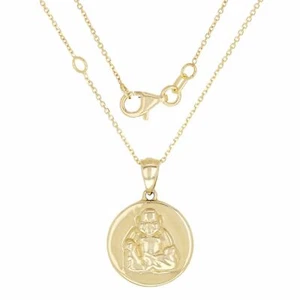 14k Yellow Gold Buddha Medal Necklace 18" 4.6 grams - Picture 1 of 3
