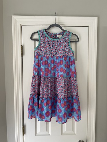 Abito a trapezio Kate Spade bambina 12 anni floreale in chiffon a strati