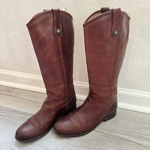 Frye Melissa Button Damengröße 9B cognacbraun Westernreitstiefel Leder - Bild 1 von 10