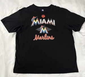 Miami Marlins MLB Genuine Merchandise T-Shirt Size 2XL Black Ring Spun Soft - Picture 1 of 4