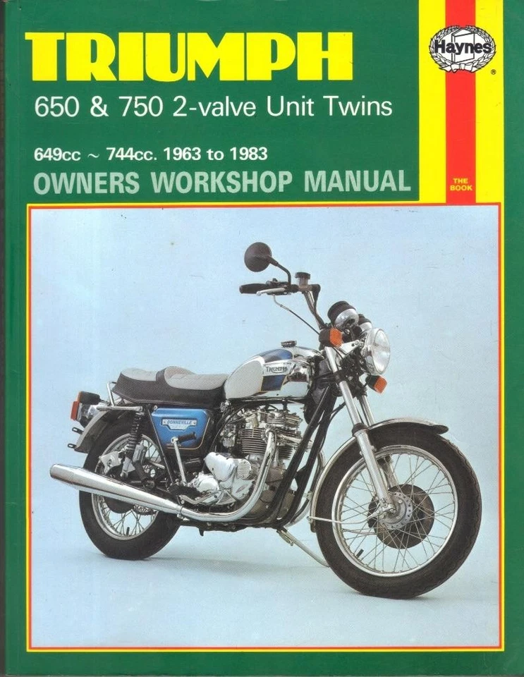 TRIUMPH BONNEVILLE T120,T140,V,E,D,EX,TR6,TR65,TR7 TIGER HAYNES MANUAL 1963-1983 Foto 1 de 1