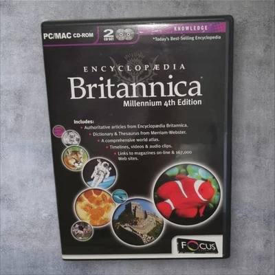 Encyclopaedia Britannica Millennium 4th Edition PC/Mac 2 CD-ROM Set VGC  - Image 1 of 2