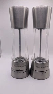 Cole & Mason 7.5" Salt & Pepper Mill / Grinders - Stainless Steel & Acrylic - Picture 1 of 3