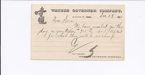 1902 UX18 WATERS GOVERNOR CO. BOSTON MASS - Imagen 1 de 1