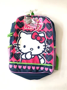 Hello Kitty Backpack Pink Glitter Heart Kids Back to School TravelBag Sanrio NWT - Picture 1 of 4