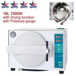 Esterilizador de vapor autoclave de laboratorio dental 18L función secadora de esterilización al vacío - Imagen 1 de 12