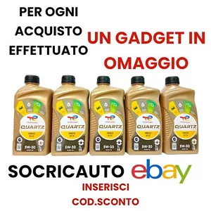 5 Litri Olio Motore Total Quartz Ineo Ecs 5w30 Acea C2 - Foto 1 di 4