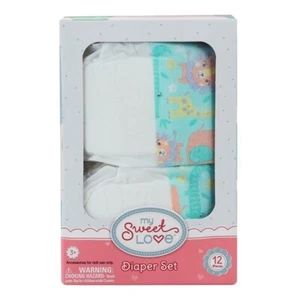  My Sweet Love Diaper Set for Dolls Fits Up To 18" Baby Doll 12 pcs  NIB - Picture 1 of 3