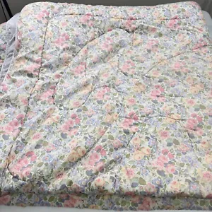 vintage laura ashley comforter full green pink floral y2k 90s french country - Picture 1 of 20