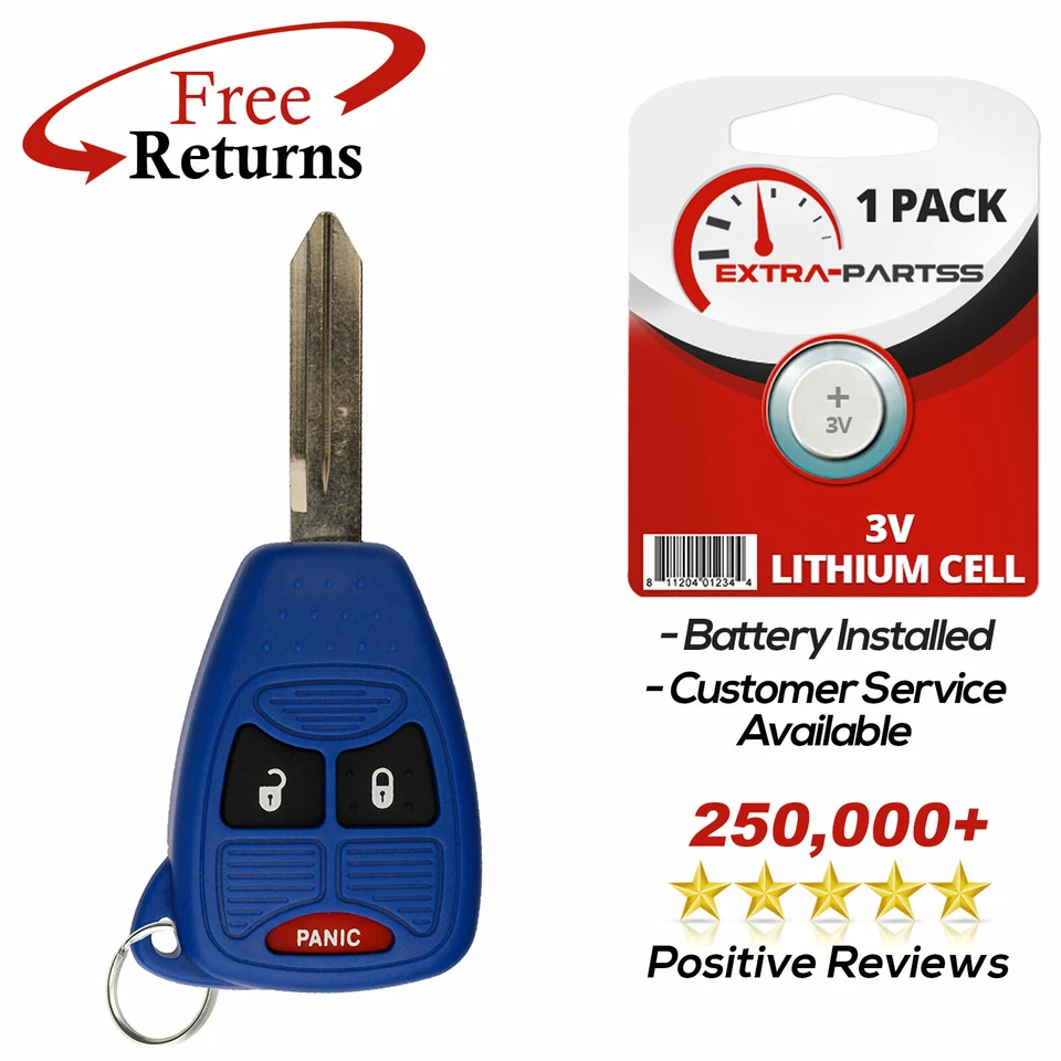 Remote Key Fob 3btn Blue for 2004 2005 2006 2007 Dodge Caravan Foto 1 de 1