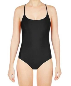 Matteau BLACK Women's Cross Back One Piece Maillot Swimsuit, US 4/UK 8 - Picture 1 of 2
