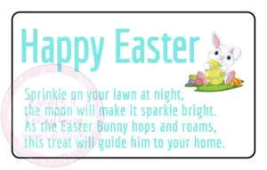 Bunny Bait Stickers Easter Bunny Sparkles Lawn Labels Sweets Cone Hamper Box - Picture 1 of 4