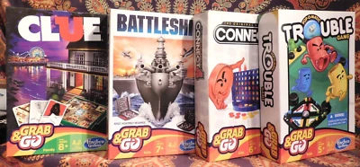Hasbro Sealed TROUBLE BATTLESHIP CLUE & CONNECT 4 FOUR GRAB & GO '14 Travel Game - Image 1 of 4