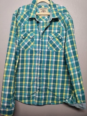 Franela Chevignon - Cuadros Azul/Verde - Talla L * Delgada  Foto 1 de 4