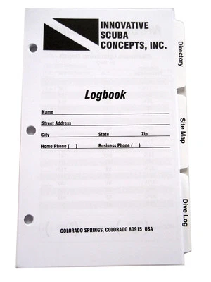 Log Book Binder Replacement Pages 3 Ring Scuba Diving Dive Set Tabbed LB0260 - Image 1 of 4