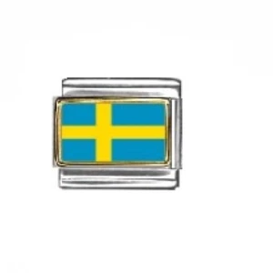 Schweden Flagge Italian Charm - passend für 9mm klassische italienische Bettelarmbänder - Bild 1 von 1