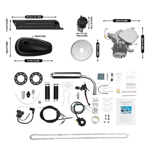 2-Takt 80cc Bicycle Bike Motorized Petrol Gas Motor Engine Kit Single Cylinder - Bild 1 von 15