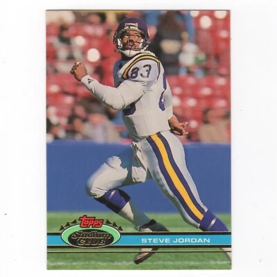 Steve Jordan #459 1991 Topps Stadium Club Base Card Minnesota Vikings NFL - Image 1 of 2