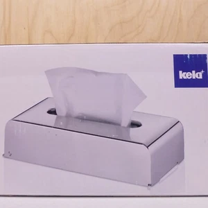 KELA Faber Facial Tissue Holder Box Cover Polished Stainless Steel Metal Silver - Picture 1 of 8