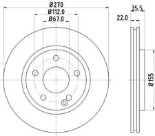 2x MINTEX Bremsscheibe 270mm passend für MERCEDES-BENZ VANEO (414) MDC1653