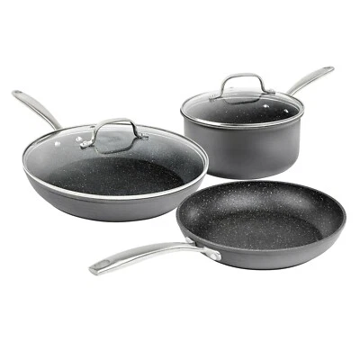 Granitestone Pro 5 Piece Hard Anodized Aluminum Pots & Pans Cookware Set