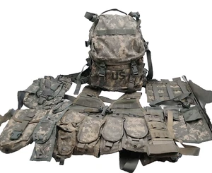 USGI ASSAULT PACK  FIGHTING LOAD CARRIER VEST  RIFLEMAN SET 11 POUCHES - Picture 1 of 11