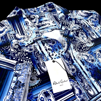 Robert Graham Performance Paisley Geometric Short Sleeve Stretch Shirt LRG $198 - Image 1 of 4