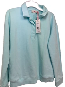 Vineyard Vines Kids Blue 1/4 Button Classic Sweater Pullover Sz Large (14) - Picture 1 of 6