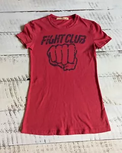 T-shirt grafica Mighty Fine taglia S vintage Y2K rosso arancione Fight Club regole - Foto 1 di 5