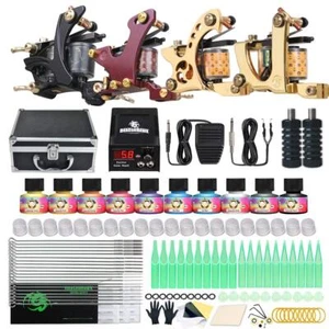Mast Kit 4Pcs Coils Tattoo Machines Power Box Supply with Case - Picture 1 of 7