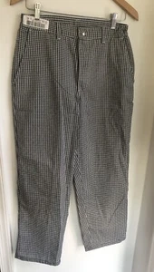 Chef Works Elastic Waist Restaurant chefs cooks checkered pants w zipper 32 M - Picture 1 of 5