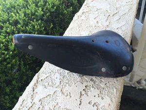 PERJOHN SADDLE SEAT VINTAGE Black Leather 10 Speed MADE IN FRANCE - Bild 1 von 7