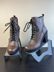 GBG Los Angeles Size 8.5 Jalian Combat Boot Lace Up Brown  - Picture 1 of 11