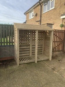 Wooden Log Store, Firewood Storage H-1810mm, W-1800mm, D-810mm - Picture 1 of 2