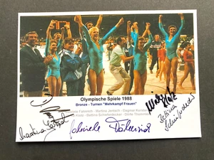 Olympiabronze Turnen "Mehrkampf Frauen" BRD (5x signiert) signed Foto 10x15 - Picture 1 of 1