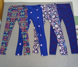 LuLaRoe 4 Pair Multicolored. One Size Leggings Fit Size 2-10 - Picture 1 of 2