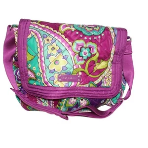 Vera Bradley Purple Heather Berry Pattern Travel Diaper Crossbody Tote Purse Bag - Picture 1 of 6