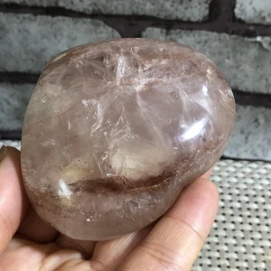 Natural red mirage multi inclusion Rainbow Crystal Heart palm stone 178g - Picture 1 of 10