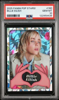 Billie Eilish 2025 Panini Pop Stars! Stickers #60 Silver Foil PSA 10 Gem Mint - Image 1 of 4